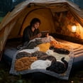 thumbnail image 4 of Rewenti Flocking Cats Sleeping Patterns Flannel Blanket, 4 of 4