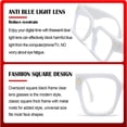 thumbnail image 4 of Fashionable Oversized Blue Light Blocking Glasses - Big Square Frame, Metal Accents, Protect Eyesight, Comfortable Fit, 4 of 5
