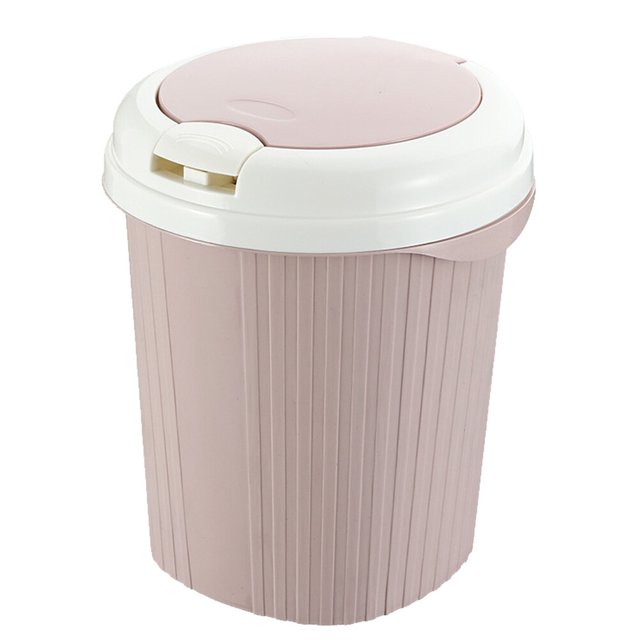 Bathroom Bin With Lid Pink 1Set 11.4X9.8X9.8In