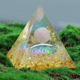 thumbnail image 3 of Natural Crystal Stone Orgonite Pyramid Healing Chakra Gather Wealth Prosperity, 3 of 6