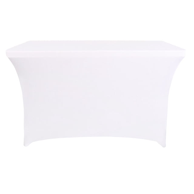 6Ft Rectangular Banquet Table Elastic Table Cover, Spandex Table Cover for 6 Foot Rectangle Tables 6 Pack Tablecloth Elastic 6Ft Folding Tablecloths for Vendor Booth Display Banquet Buffet Event Craft