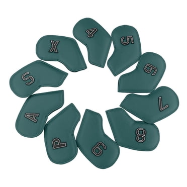 relayinert 10 Pcs Couvre-Chef de Golf en Fer, 4,5,6,7,8,9,A,S,P,X Convient à Toutes les Marques de Café Vert Foncé 8.5x16.5cm