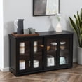 thumbnail image 2 of HOMCOM Buffet de Cuisine Armoire de Rangement Empilable avec Porte Coulissante en Verre, 2 of 10