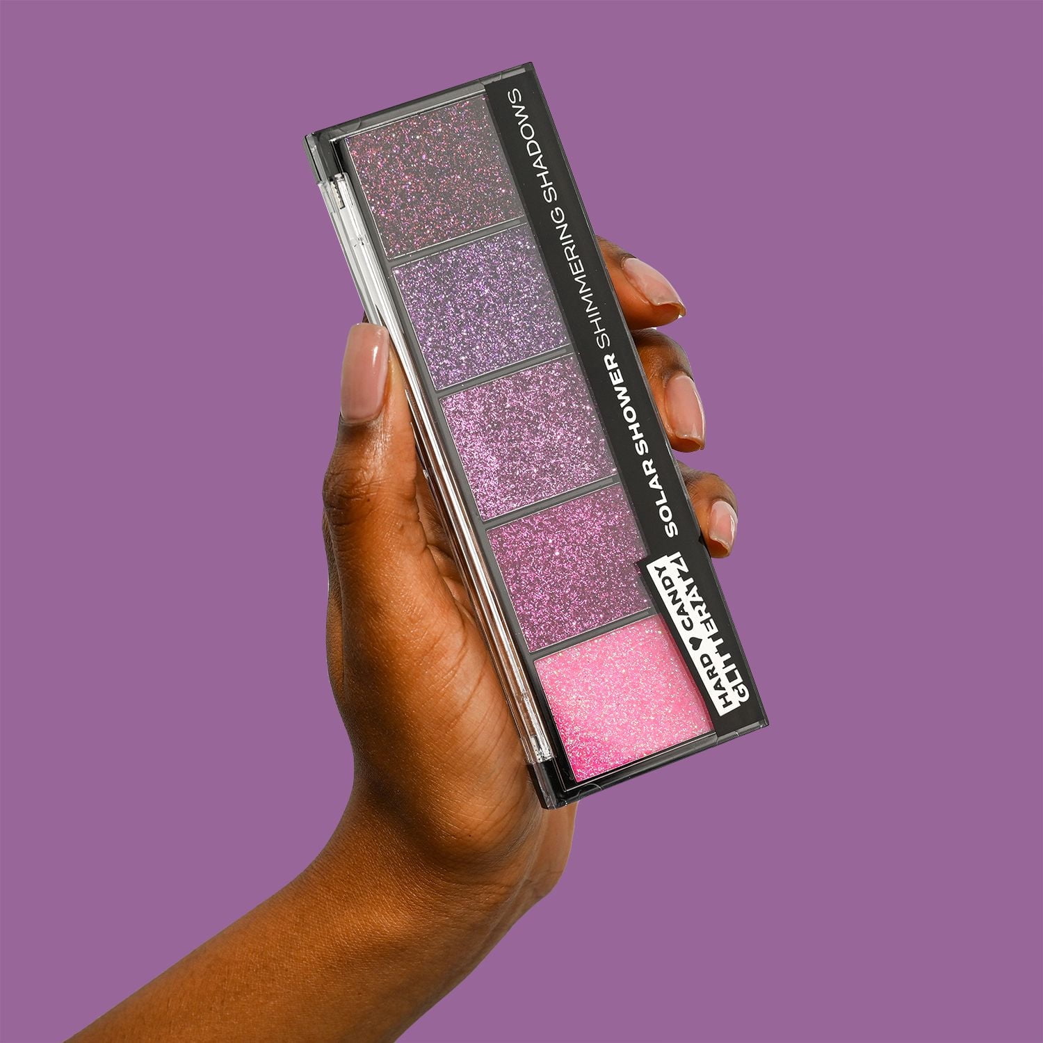 Hard Candy Glitteratzi, Eye Shadow Palette, Glitter Finish, Solar Shower, 5 Sparkling Shades