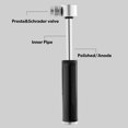 thumbnail image 4 of Bicycle Mini Pump - Fits Presta & Schrader - Lightweight Aluminum Alloy - Black Portable Inflator, 4 of 5