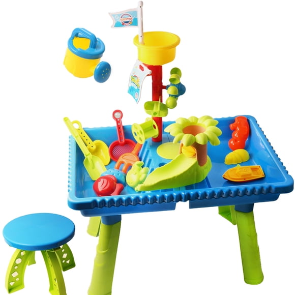 The Water Play Table Set Includes A Shovel Bucket Sand Table Mud Table And Other Beach Toys For Boys And Girls Suitable For Children Over 3 Years Old Outdoor Play Pong Table with Cup Holes Baseball