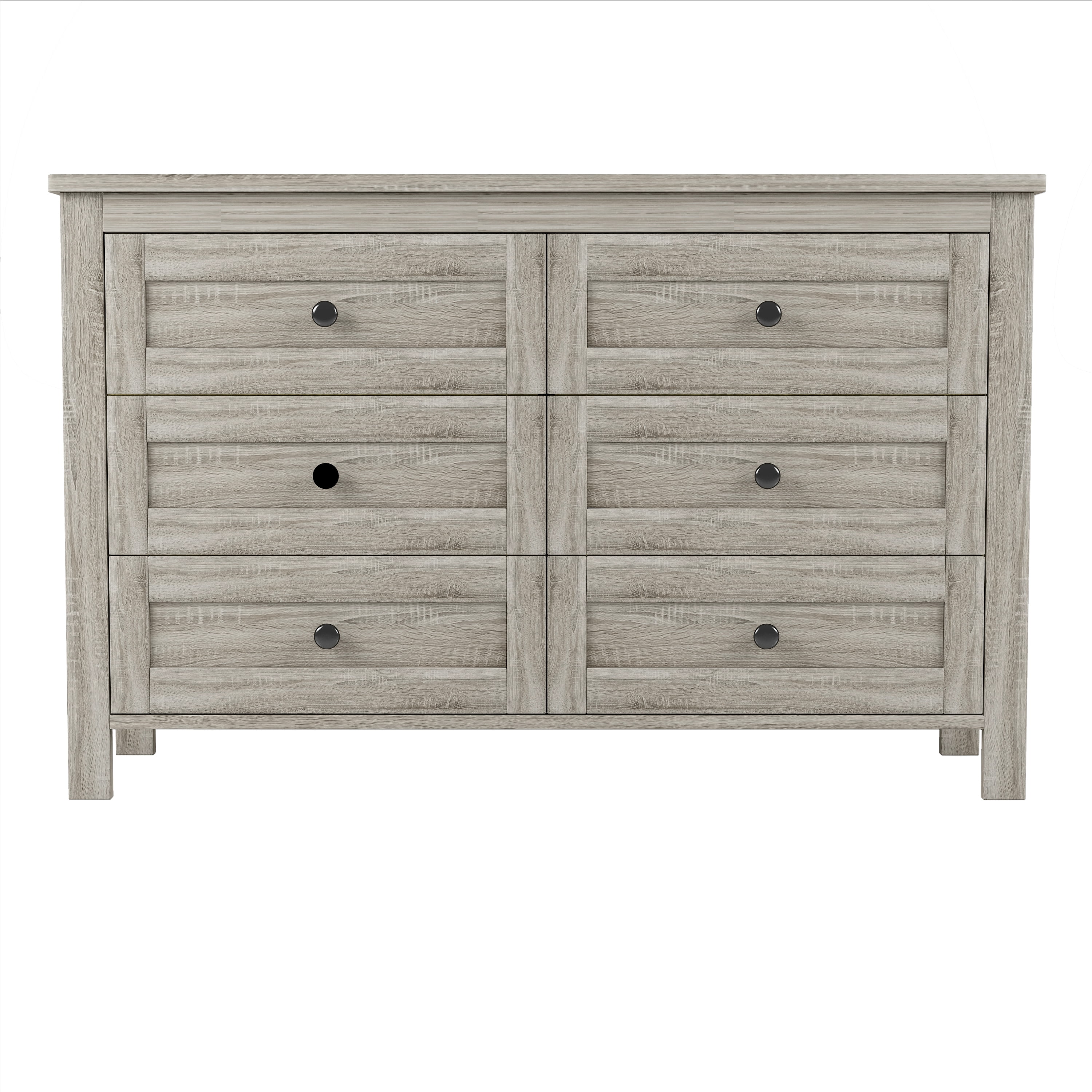 Ensemble de chambre 3 pièces Noble House : lit plateforme de style ferme, grand lit, gris antique