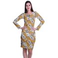 thumbnail image 1 of Moomaya Womens Full Sleeve Printed Midi Length Printed Bodycon Dress, 1 of 6