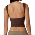 thumbnail image 4 of Timegard Camisoles Courtes pour Femmes Col Ras du Cou Sans Manches Ajustées Chemises Couleur Unie Hauts de Sortie, 4 of 6