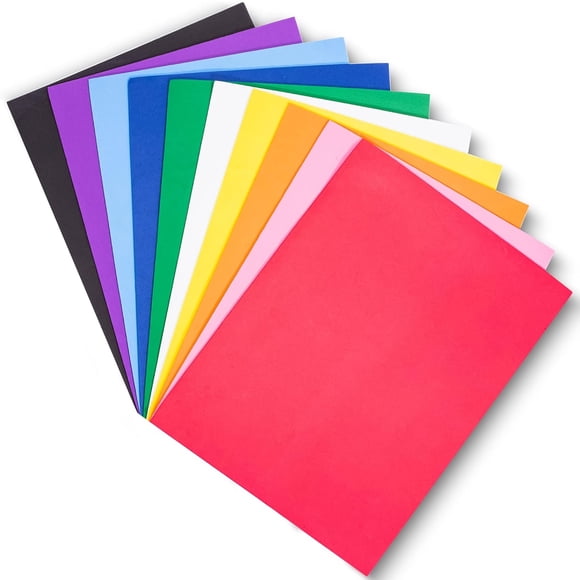 Toytexx 10-Pack EVA Foam Sheets, 8.25 x 11.5" Inch, 10 Colors, 2mm Thick Handicraft Foam Paper for Arts and Crafts