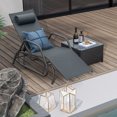 thumbnail image 3 of Gymax Chaise Longue de Patio à Bascule Fauteuil Inclinable Réglable Cadre Métallique Robuste Extérieur Gris, 3 of 9