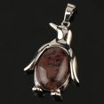 thumbnail image 1 of Penguin Pendant Necklace Women Natural Stone Cryatal Tiger Eye Cute Animal Men, 1 of 6