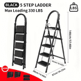 thumbnail image 2 of 5-step folding ladder, sturdy, non-slip, suitable for home maintenance, 2 of 4