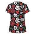 thumbnail image 3 of Dvkptbk Sarrau pour Femmes Hauts Imprimés Tenue de Soins Infirmiers avec Poches Mode Décontractée Col en V Manches Courtes T-Shirts, 3 of 5