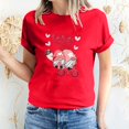 thumbnail image 1 of Pisexur Valentines Day T-shirt Top T-shirt à Manches Courtes Imprimé Amour de la Saint-Valentin pour Femmes Haut à Manches Courtes Col Rond Haut/chemise, 1 of 5