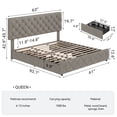 thumbnail image 2 of CazToi Queen Size Storage Bed 4 Drawers Adjustable Headboard 1000LB Capacity PU Leather Bed Frame, 2 of 8