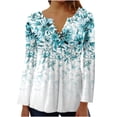 thumbnail image 1 of DPTALR Women Summer Sexy Fold Printed Regular Women Long Sleeves V Neck Button, 1 of 4
