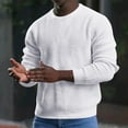 thumbnail image 2 of Chandails Fantaisie pour Femmes Chandail Ras du Cou pour Hommes Chandail à Enfiler Gaufré Texturé Manches Longues Chandails Tricotés Chandails au Crochet pour Femmes P-8 Blanc m, 2 of 6