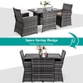 thumbnail image 4 of Costway 3PCS Outdoor Patio Rattan Wicker Furniture Set Armrest Sofa Cushion Mix Gary, 4 of 10