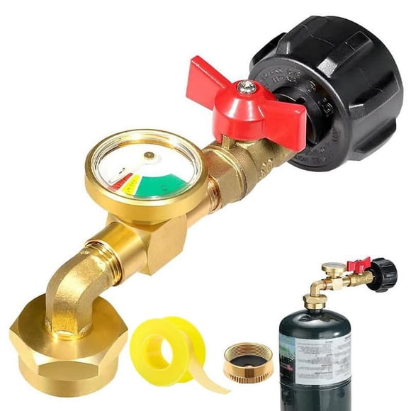 New Propane Elbow Adapter With Tank Gauge Propane Adapter For 1 Lb Tanks QCC1 Propane Tank Adapter With And Gauge Elbow Adapter For Outdoor