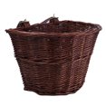 thumbnail image 1 of D Shape Wicker Children Bike Basket Detachable Front Handlebar Basket Handmade Wick Woven Bike Storage Container (Brown), 1 of 8