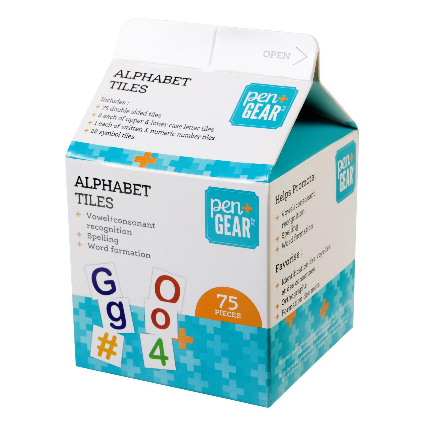 Tuiles d'apprentissage de l'alphabet Pen + Gear 75CT