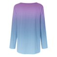 thumbnail image 5 of Wiyuqeen T-Shirts à Manches Raglan Longues pour Femmes Chic Décontracté Col Rond Chandail Doux Tendance Couleur Dégradée Chandails à Manches Longues Automne Amples Fluides Longues Tuniques, 5 of 5