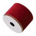 thumbnail image 1 of Velvet Wired Ribbon, Velvet Ribbons for Christmas Tree Garland, 2.5 Inch Velvet with Satin Christmas Ribbon for Gift Wrapping Christmas Tree Decoration Crafts Wreaths Supplies, 1 Roll, 10 Yards, 1 of 2