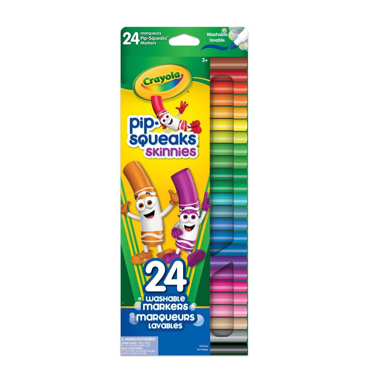 Crayola Pip-Squeaks Skinnies Washable Markers, 24 Count