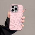 thumbnail image 1 of Sanrio Hello Kitty Cool Full Screen KT Phone Case For iPhone 15 14 13 12 11 Pro Max 8 7 Plus Candy Matte Shockproof Back Cover Fashion, 1 of 6