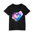thumbnail image 2 of EGNMCR T-Shirts & Blouses à Manches Courtes Col Rond pour Tout-Petits Garçons Filles Coton Mode Mignon Col Rond Imprimé Tee Manches Courtes Girl Blouse, 2 of 5