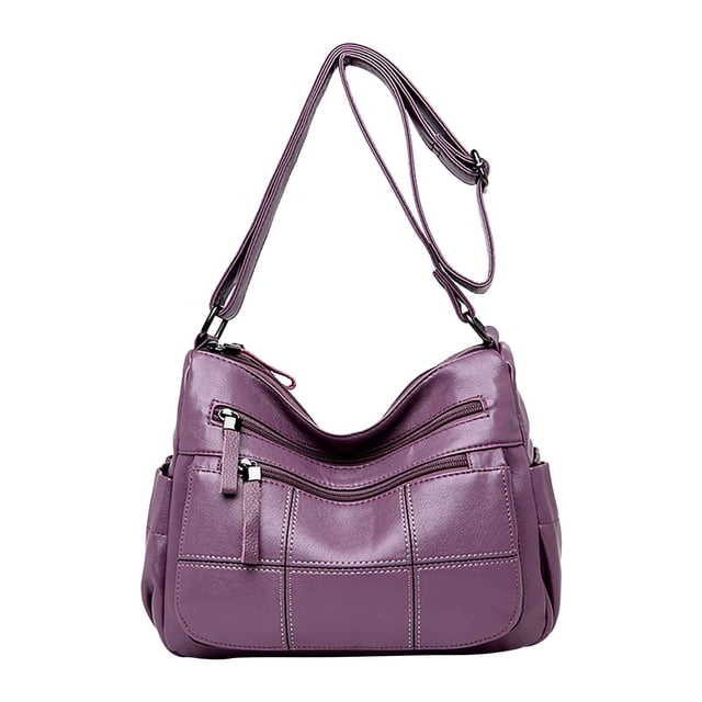 Edgergery New One Shoulder Crossbody Bag Leather Large Capacity Multi Compartment Women Bag