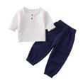 thumbnail image 1 of Birdeem Chemises pour Filles Mode Filles et Garçons Hauts Décontractés à Manches Longues Col Rond Bouton Pantalons Longs Unis Ensembles, 1 of 12