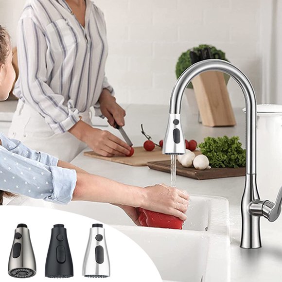 SSZMDLB 3Pcs Kitchen Faucet Sprayer, 3-Mode ABS Plastic Swivel Shower Head Replacement, Pull Out Spray Nozzle for Sink, Dishwashing and Cleaning, Water Saving Aerator Tap