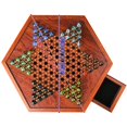 thumbnail image 2 of Portable Chinese Checkers Board Game with Marbles Wooden Chinese Checkers Board Game Board Game Hexagon Chinese Checkers Family Game Set Drawer Storage, 2 of 6