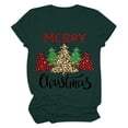 thumbnail image 1 of Christmas Tree Top Womens Casual Round Neck Short-sleeved Christmas Tree Printed T-shirt Top, 1 of 6