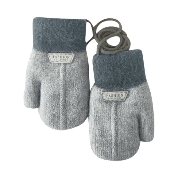 Splozh Kids Mittens Waterproof Mittens for Baby Snow Gloves for Kids Girls Boys Winter Snow Ski Gloves Kintted Warm and Soft Gloves Grey,S