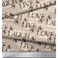 thumbnail image 3 of Soimoi White polyester Crepe Fabric Floral Love Text Print Sewing Fabric Yard 52 Inch Wide, 3 of 5
