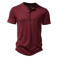 thumbnail image 1 of vdgthytj Short Sleeve T-Shirts for Men Button up Round Neck Slim Muscle Tees Lightweight Breathable Athletic Gym Shirts, 1 of 8