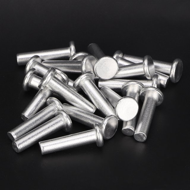 Rivets Solides en Aluminium Tête Plate Rivets Solides M6 Rivets en Aluminium 20 Pcs GB867 M6 Tête Plate Rivets en Aluminium Tête Plate Rivets Solides M6 X 30