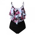 thumbnail image 2 of Pisexur Swimsuits for Women Two Piece Bathing Suits Ruffled Flounce Top with High Waisted Bottom Bikini Set, 2 of 3