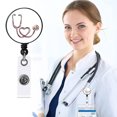 thumbnail image 2 of Nurse Badge Buckle Love Stethoscope Easy-To-Pull Buckle Retractable Badge Easy-To-Pull Certificate Buckle, 2 of 9