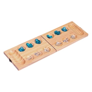 Bunblic Ensemble de jeux de société Mancala pliant bois, jeu de sociétéMancala,Adolescents et enfants,Jeux de famille classiques 48 Perles pour les enfants, Voyage