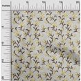 thumbnail image 2 of oneOone Cotton Flex Yellow Fabric Floral Retro Craft Projects Decor Fabric Printed By The Yard 40 Inch Wide, 2 of 5