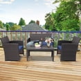 thumbnail image 4 of Patiojoy 4PCS Outdoor Patio Furniture Sets Weather-Resistant Rattan Sofas w/ Soft Cushion Navy, 4 of 7