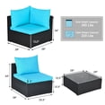 thumbnail image 2 of Gymax Ensemble de Conversation de Patio en Rotin 7 Pcs Ensemble de Meubles Sectionnels avec Coussin Bleu, 2 of 10