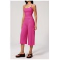 thumbnail image 4 of PISONIC Womens Workout Sets Two Piece Spaghetti Straps Tank Top Matching Wide Leg Capri Pants Gym Work Pilates Outfits, 4 of 7