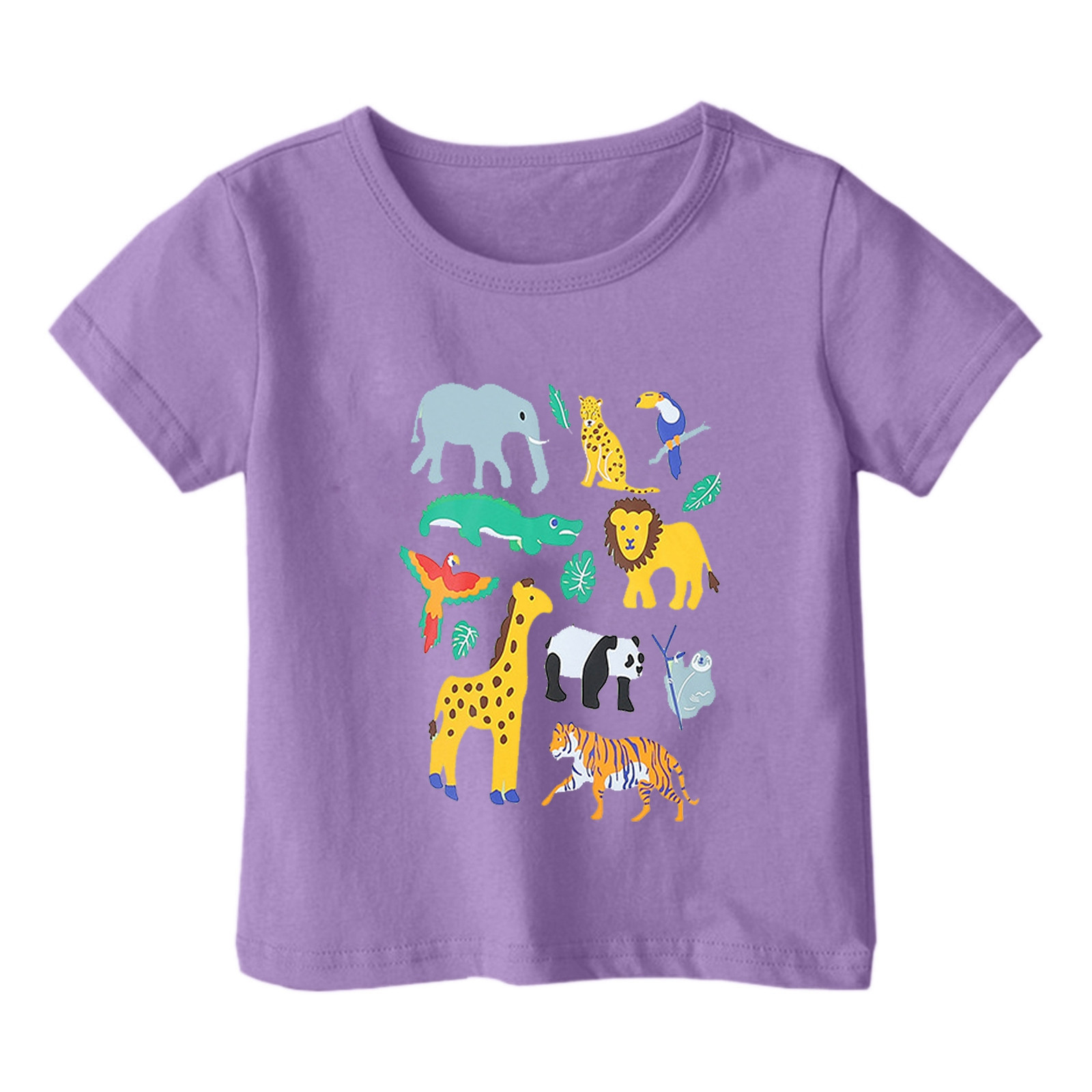 PMVFHDE Shirts T - Garçons Garçon et Fille Mode Décontractée Imprimé Col Rond Ample Manches Courtes T-Shirt Haut Violet,10-11 Ans