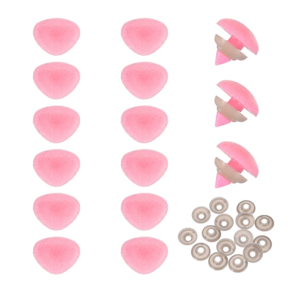 Uxcell 15 Sets Safety Noses, 14 mm Safety Eyes and Noses with Washers for Crochet Animals Plush Bear Doll Making Supplies Accessories, Pink