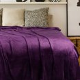 thumbnail image 3 of REGALWOVEN 1 Pcs Home Warm Soft Microplush Fleece Solid Throw Blanket Dark Purple 78" x 90", 3 of 9